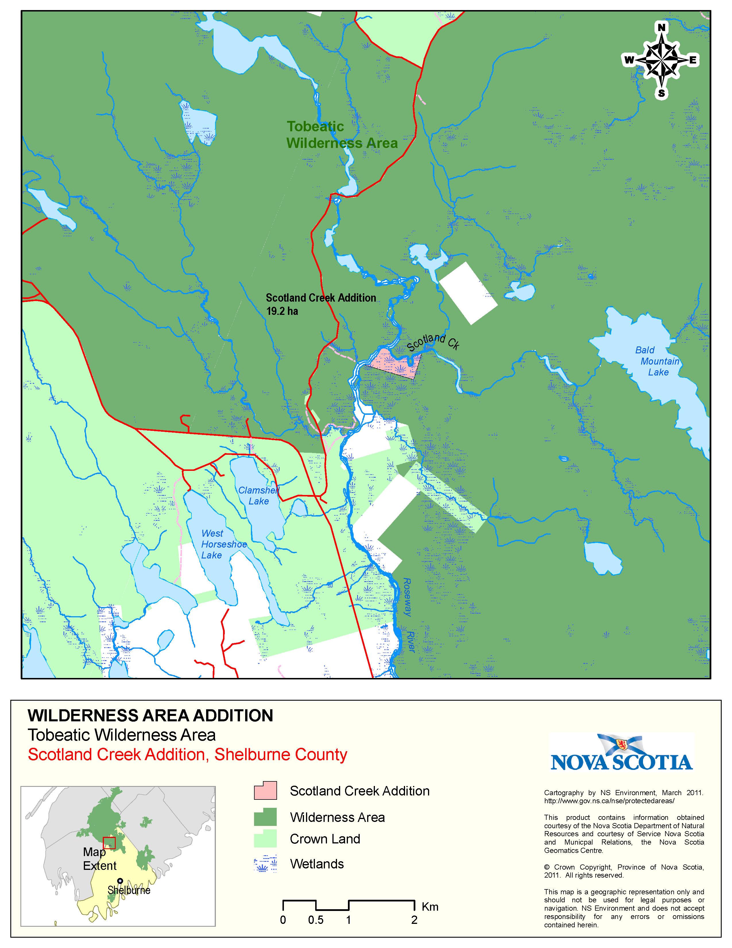 Approximate Boundaries of Crown Land at Scotland Creek, Shelburne County